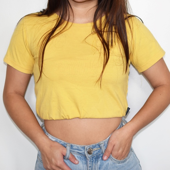 Yellow Cropped Tee - Picture 1 of 3